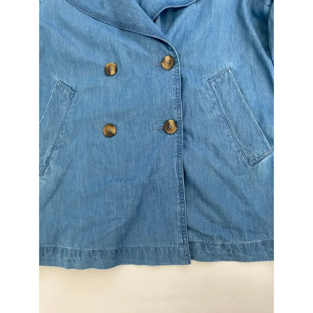 Nic + Zoe Denim Jacket Size MED Old Money Preppy Beach Boho Classic - Picture 5 of 16